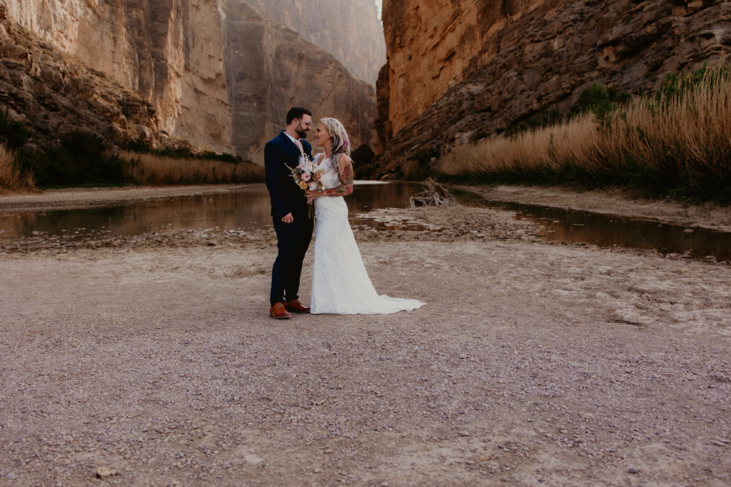 Elopement ceremony in Santa Elena Canyon, Big Bend