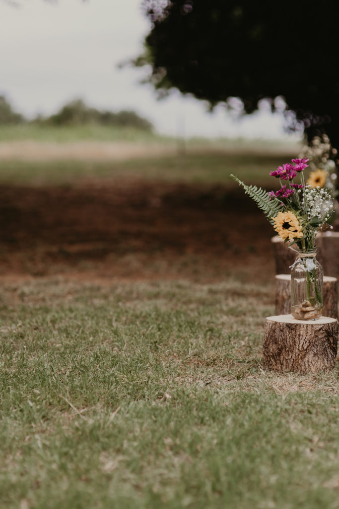 Intimate wedding aisle decor
